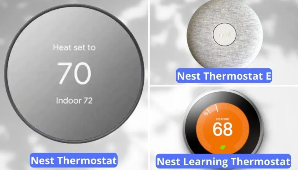 three Nest Thermostat models