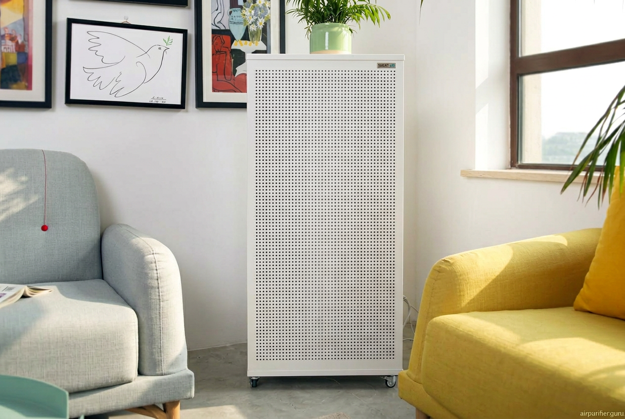 Smart Health Blast Mini Mk II air purifier in a sunlit room
