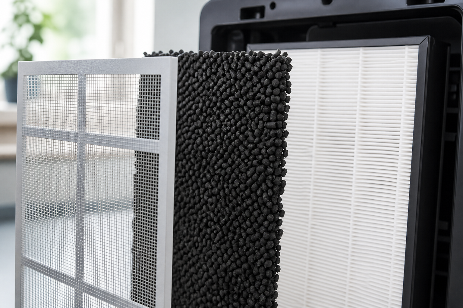 The three essential layers of an effective air purifier filter.